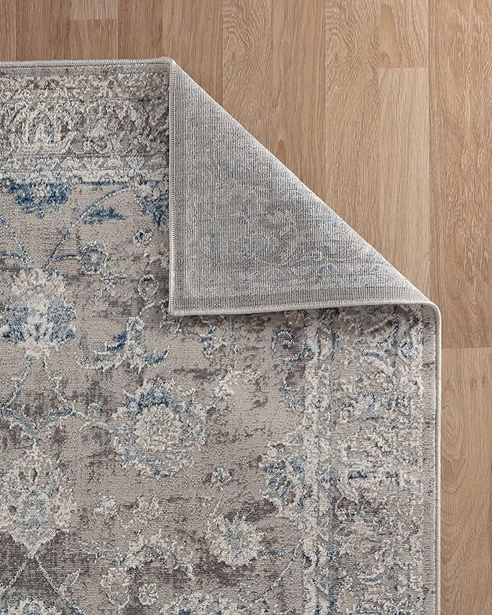 - Kitchen Rugs and Kitchen Mats for Floor, Kitchen Rugs Non Slip Kitchen Runner Rug with TPR Backing, 100% Polypropylene Mats for Kitchen Decor (Blue/Grey Vintage, 72"X40")